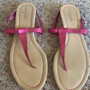Pink flat sandals